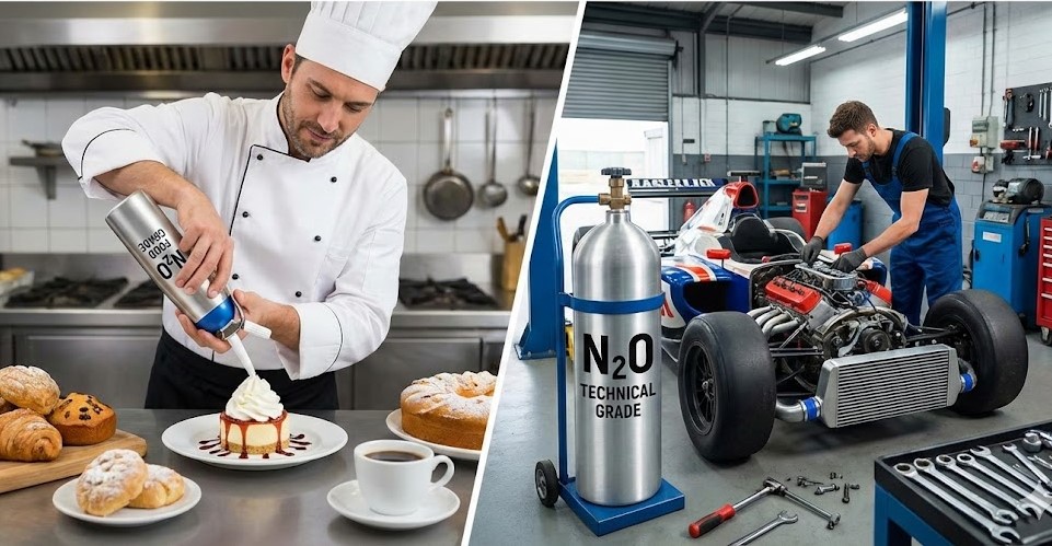 В чем разница между пищевой и технической закисью азота?